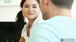 18eighteen - Zoe Bloom - Flat Teen Zoe Bloom Catches A Ride to Pound-Town and a Load on Her Face
