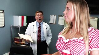 Blonde bimbo Samantha Saint is a sexy candy striper