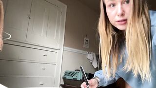 SQUIRTING TEEN ALMOST CAUGHT IN PARENTS BATHROOM