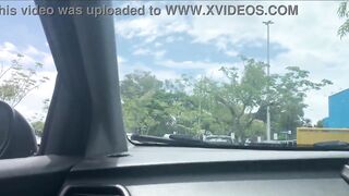 Stop it! I'm waiting for my wife! A milf is jerking me off in the parking lot.