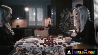 MIXEDX - Two Gorgeous Lesbian Hard Scissoring In Hot Sex Scene - Candee Licious