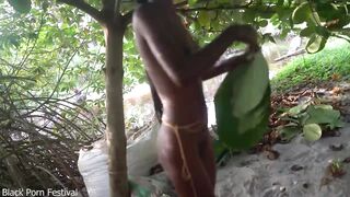 Skinny African girl walking naked in the middle of my village looking for some dick