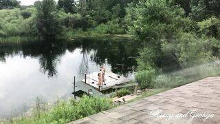 Couple Making a Blowjob Video Outdoor Full Nude