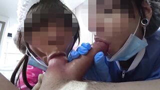 TWO ASIAN NURSES scrutinised my dick in the hospital.