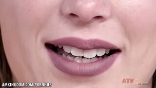 Blonde covered in tattoos talks about being fucked then toys her pussy