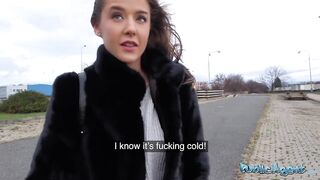 PublicAgent - shy brunette with perfect body has perfect pussy that gets soaked and creamy having public sex with stranger